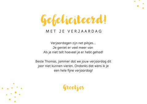 Verjaardagskaart man biertjes 1,5 meter corona humor 3