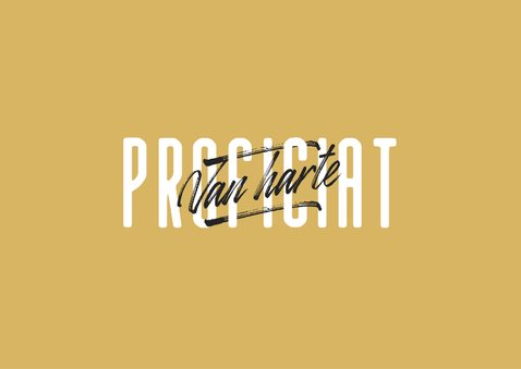 Verjaardagskaart man goud typografie van harte proficiat 2