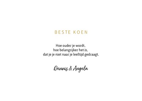 Verjaardagskaart man goud typografie van harte proficiat 3