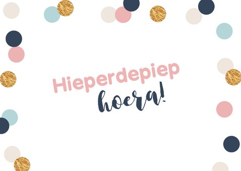 verjaardagskaart meisje confetti goud vrolijk 2