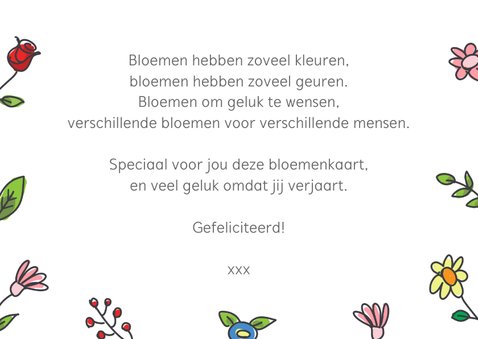 Verjaardagskaart met bloemenkraam 3