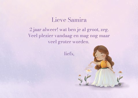 Verjaardagskaart met bloemenprinses 3