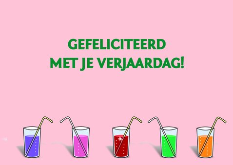 Verjaardagskaart met Confetti op roze ondergrond 2