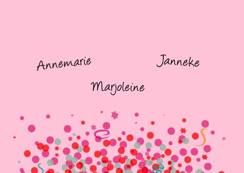 Verjaardagskaart met Confetti op roze ondergrond 3