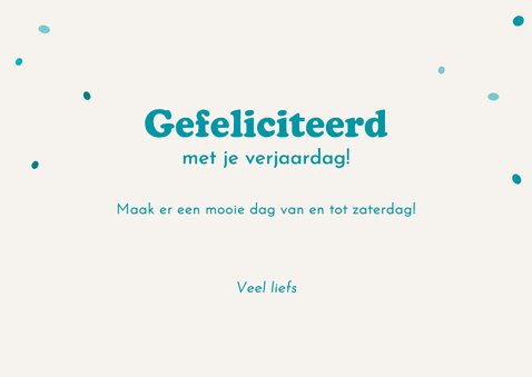 Verjaardagskaart met feesthoedjes die de polonaise dansen 3