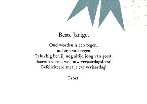 Verjaardagskaart met groot jaartal in goud op velvet groen 3