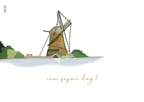 Verjaardagskaart met Hollands landschap 2