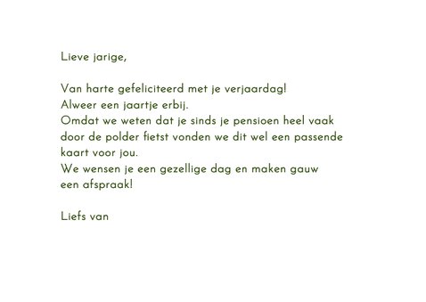 Verjaardagskaart met Hollands landschap 3