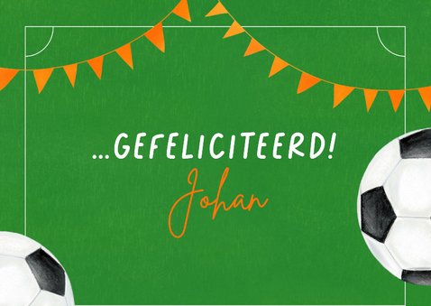 Verjaardagskaart met rode kaart en vlaggetjes 2