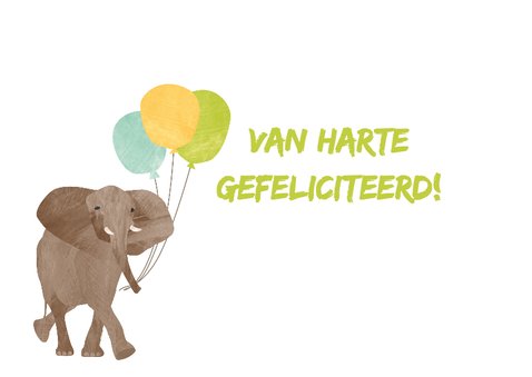 Verjaardagskaart olifantastisch 3