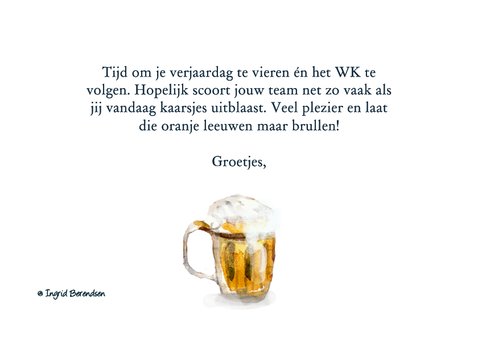 Verjaardagskaart oranje boven 3