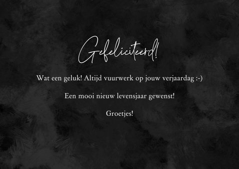 Verjaardagskaart oud en nieuw vuurwerk goud 1 januari 3