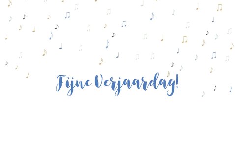 Verjaardagskaart pickup blauw met orkest 3