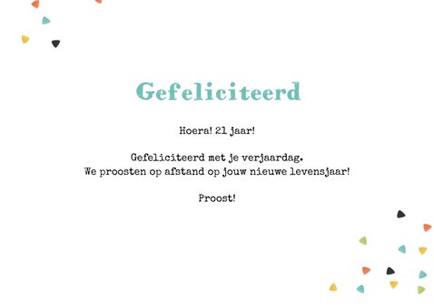 Verjaardagskaart proost wijn confetti gefeliciteerd 3