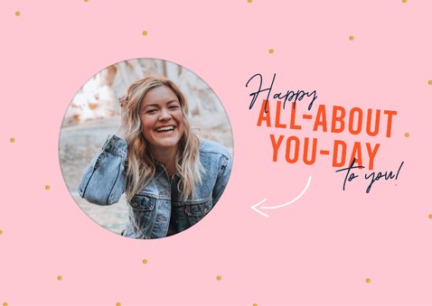 Verjaardagskaart roze Happy all-about-you-day to you! 2