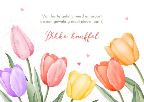 Verjaardagskaart tulpen boeket aquarel 3