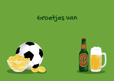 Verjaardagskaart - Voetbal, bier en chips 3