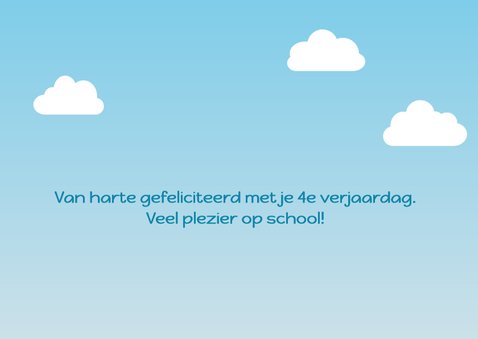 verjaardagskaart vogel jongen gaat naar school - DD 2