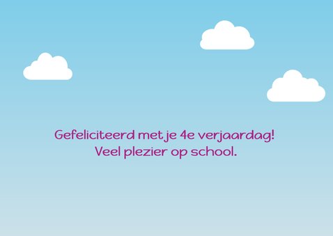 verjaardagskaart vogel meisje gaat naar school - DD 2