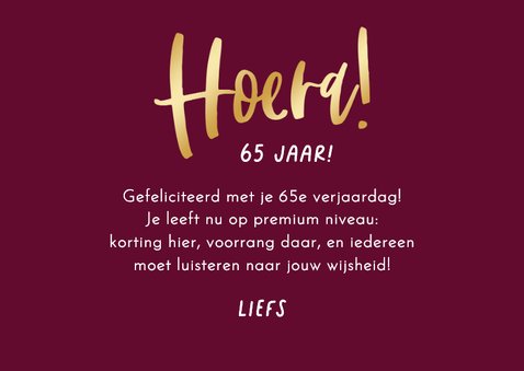 Verjaardagskaart vrouw humor 65+ senior oud confetti 3