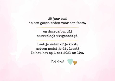 Verjaardagsuitnodiging waterverf strepen 3
