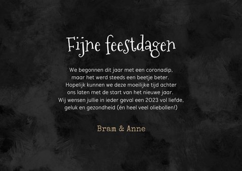 Vette nieuwjaarskaart oliebol vuurwerk sterretje foto 3