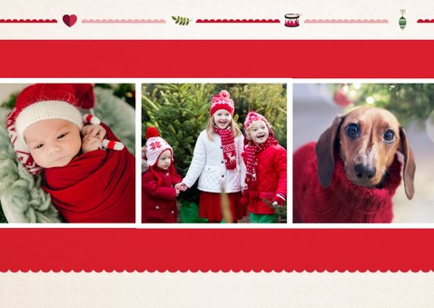 Vintage look kerstkaart met eigen foto en gekleurde letters 2