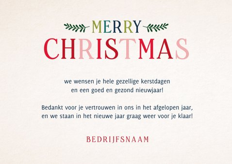 Vintage moderne zakelijke kerstkaart met Merry Christmas 3