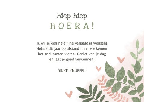 Vintage verjaardagskaart vrouw 70 jaar takjes en hartjes 3