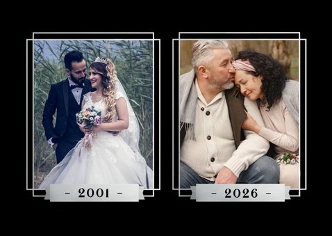 VIP ticket moderne uitnodiging zilveren huwelijksjubileum 2