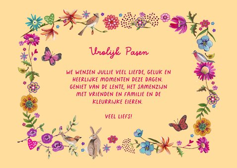 Vrolijk pasen geel stip rand foto lente 3