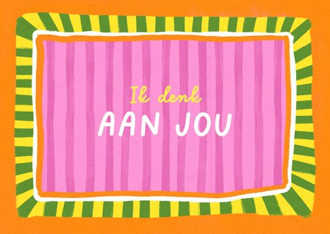 Vrolijk wenskaartje zomaar heel veel liefs kleurrijk 2