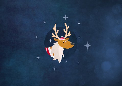 Vrolijke 2027 kerstkaart met illustratie van lieve diertjes Achterkant