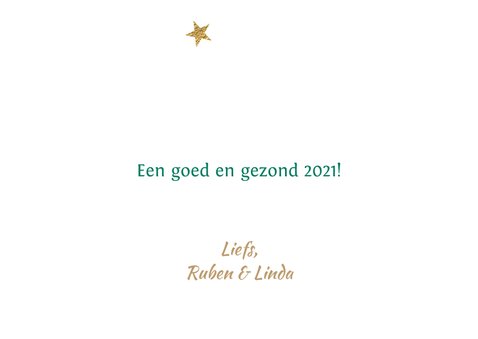 Vrolijke foto kerstkaart kerstboom sterren 3