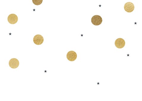 Vrolijke kerstkaart gouden dots met sterretjes 2