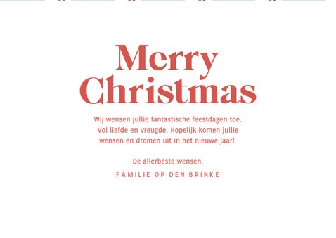 Vrolijke kerstkaart met ijsbeertje patroon en eigen foto 3