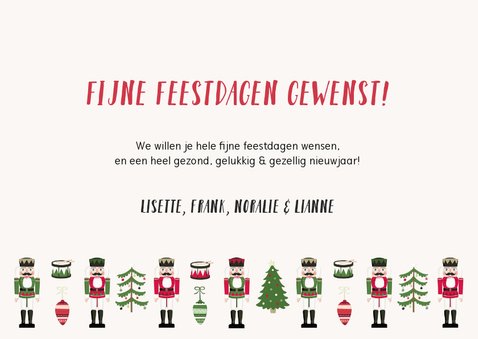 Vrolijke kerstkaart met notenkraker patroon en eigen foto 3