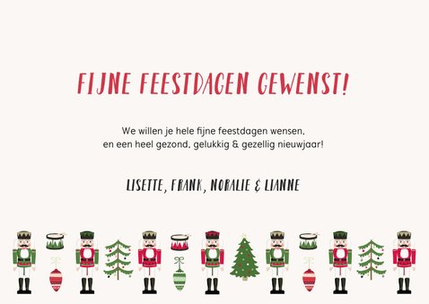 Vrolijke kerstkaart met notenkraker patroon en eigen foto 3