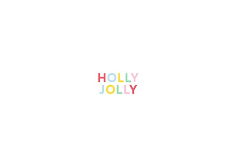 Vrolijke kerstkaart met regenboog typografie holly jolly  Achterkant