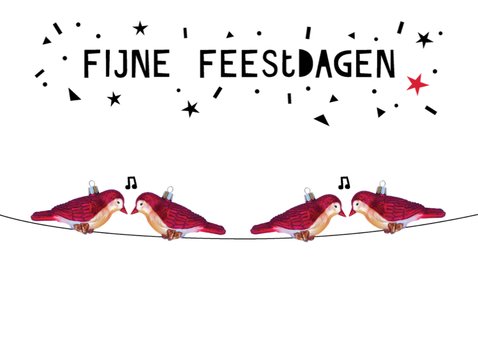 Vrolijke kerstkaart met vogel kerstbal 2