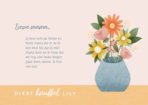 Vrolijke moederdag kaart met bosje bloemen en foto 3