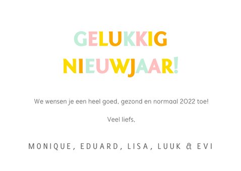 Vrolijke nieuwjaars fotocollage kaart met gekleurd 2022 3
