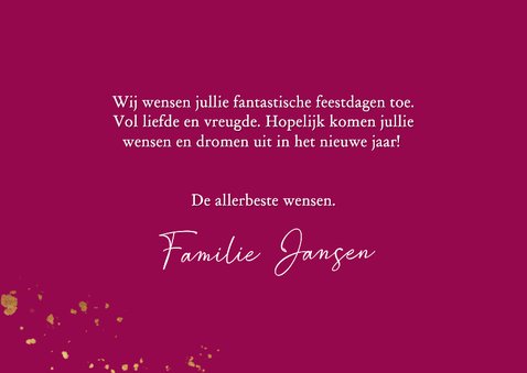 Vrolijke roze nieuwjaarskaart met gemarmerd jaartal 3