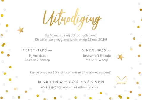 Vrolijke uitnodiging huwelijksjubileum met eigen foto 3