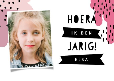 Vrolijke uitnodiging kinderfeestje verfstrepen en stipjes 2