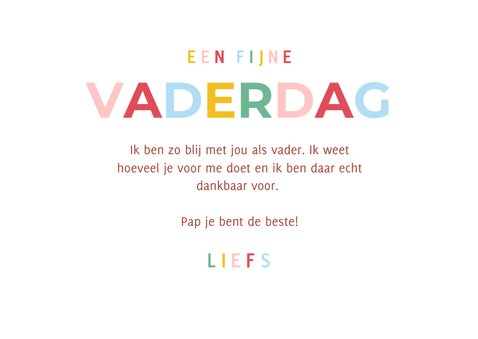 Vrolijke vaderdagkaart met regenboogtypografie en foto's 3