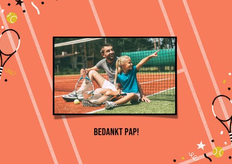 Vrolijke vaderdagkaart met tennis thema 2