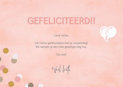 Vrolijke verjaardagskaart voor een tante met eigen foto 3