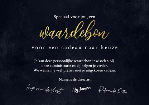 Waardebon kerstsfeer sterren sneeuw goud glitters 3