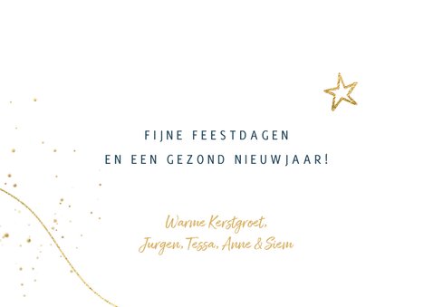 Waterverf kerstkaart kerstbomen blauw goud 3